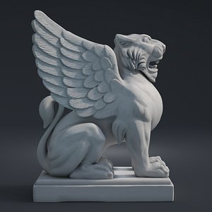 sculpture lion wings 3D model