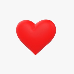 Low-Poly Love Heart Red Simple