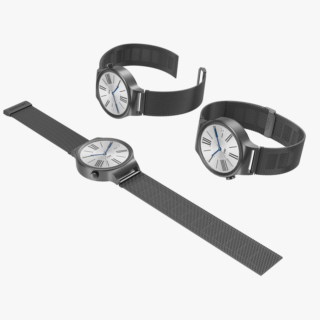 Huawei Watch Dark Metal Band 3D Models Set 3D model preview
