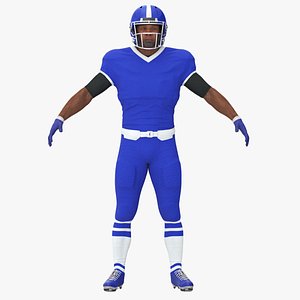 Blue Uniform T-Pose American Football Players