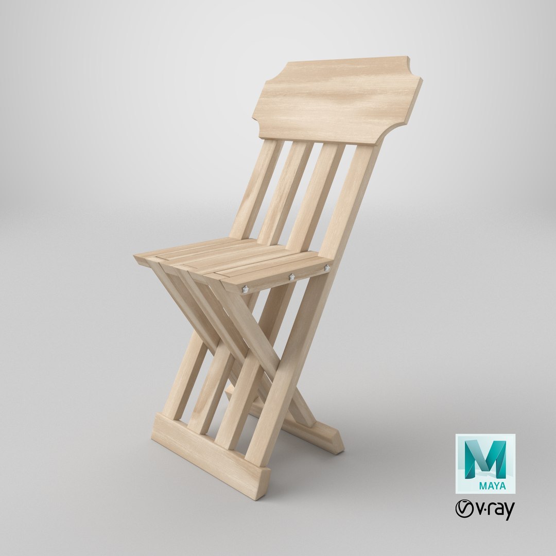 3D Folding Wooden Chair https://p.turbosquid.com/ts-thumb/t4/ZmeEpW/ln/stemcell_maya_vray_render/png/1783622762/1920x1080/fit_q87/822a85b17b3633172460356896c4836611982bb2/stemcell_maya_vray_render.jpg