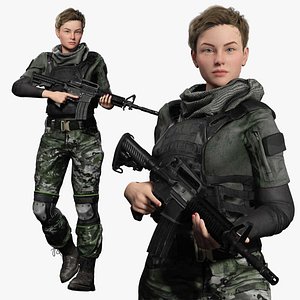 Amelia - Military Muse Command In Style 3D model
