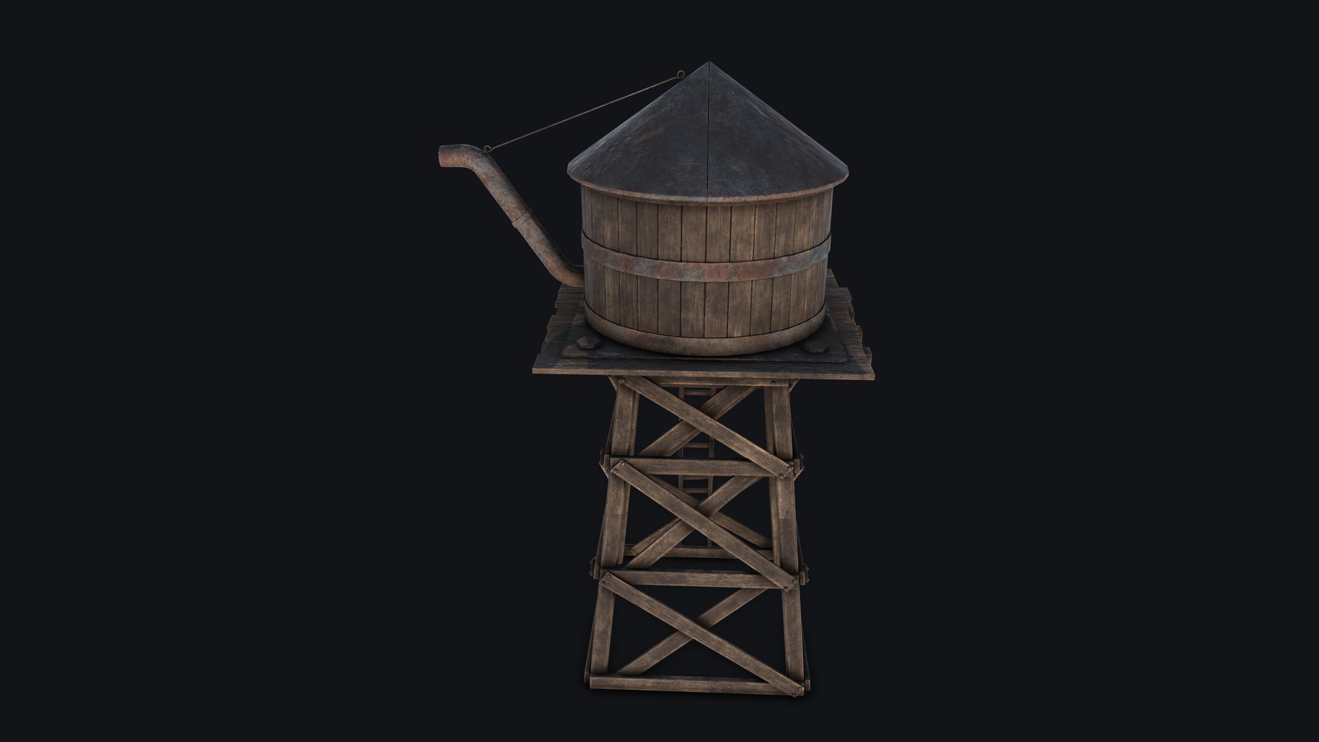 3D Wild West Water Tower 01 Model - TurboSquid 2432887