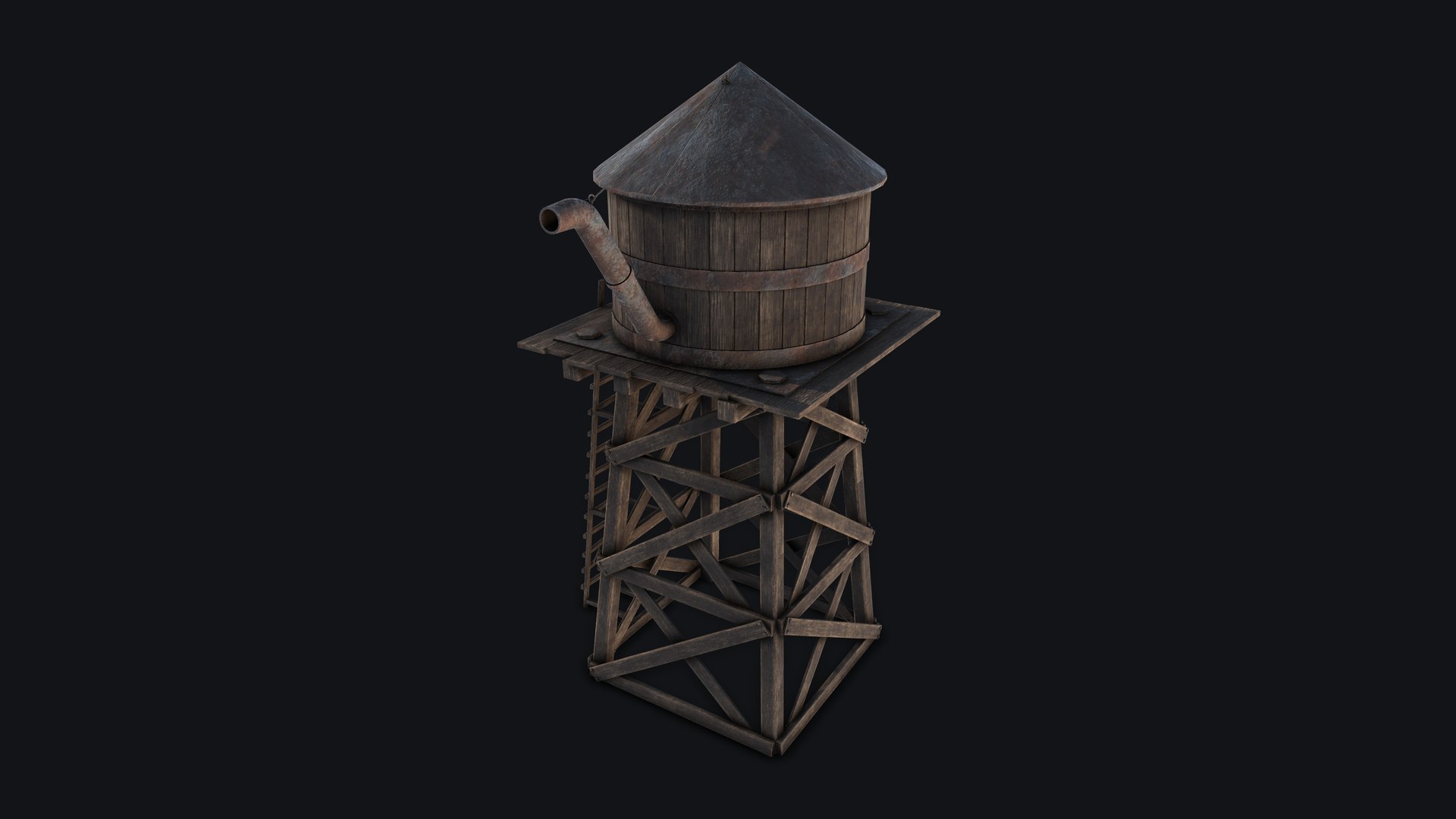 3D Wild West Water Tower 01 Model - TurboSquid 2432887