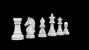 Baroque Chess Pieces Ornate 3D Printable Set 3D model