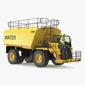 Yellow Construction Water Truck