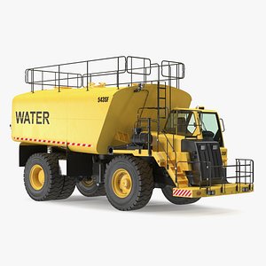 Yellow Construction Water Truck