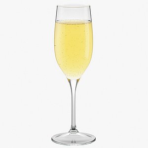 3D glass champagne model