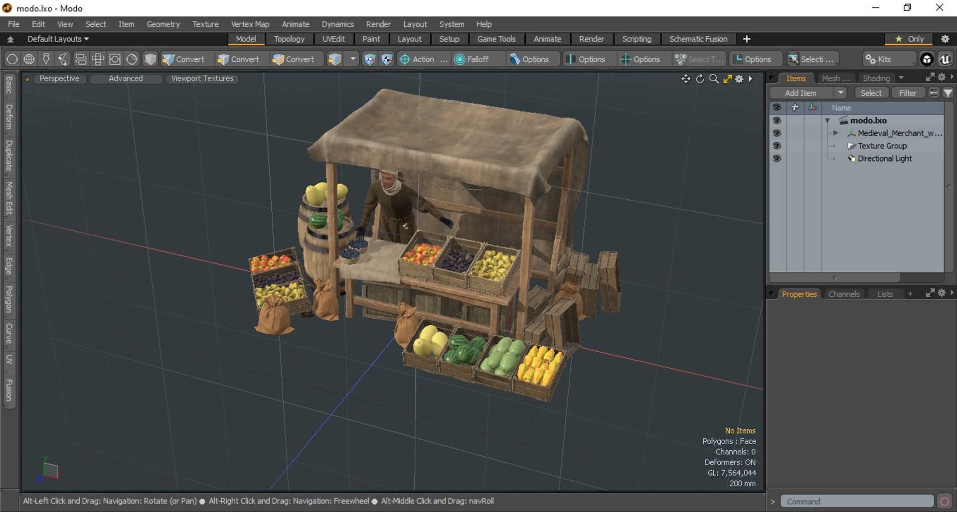 Medieval Merchant With Market Stall Model - TurboSquid 2282241