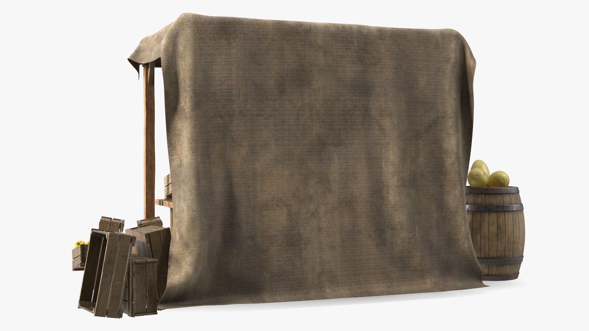 Medieval Merchant With Market Stall Model - TurboSquid 2282241