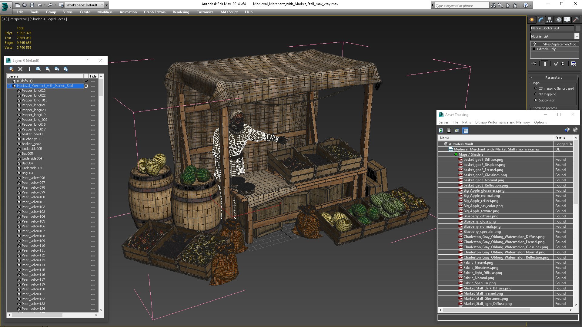 Medieval Merchant With Market Stall Model - TurboSquid 2282241