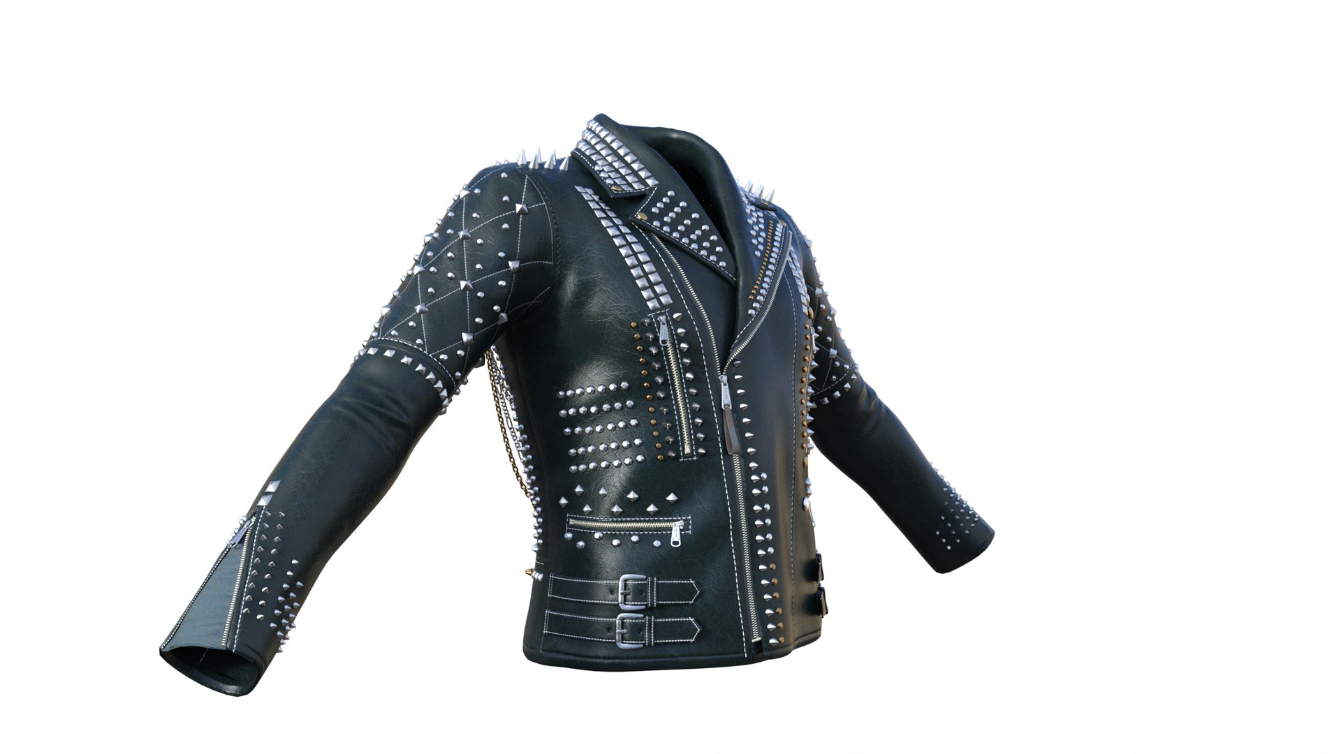 3D Leather Jacket Spiked Punk Low-poly 3D Model Model - TurboSquid 2313046