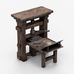 Engraving press low poly