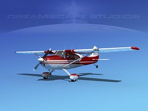 3D propeller cessna airplane 170 model