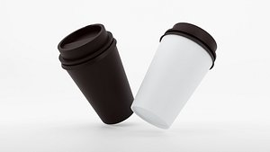 Takeaway Coffee Cups Duo 3D