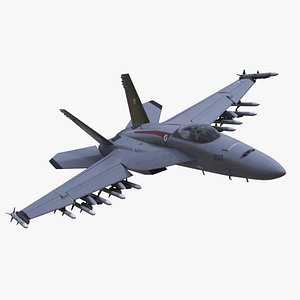 Fighter FA 18E Tophatters Rigged 3D model