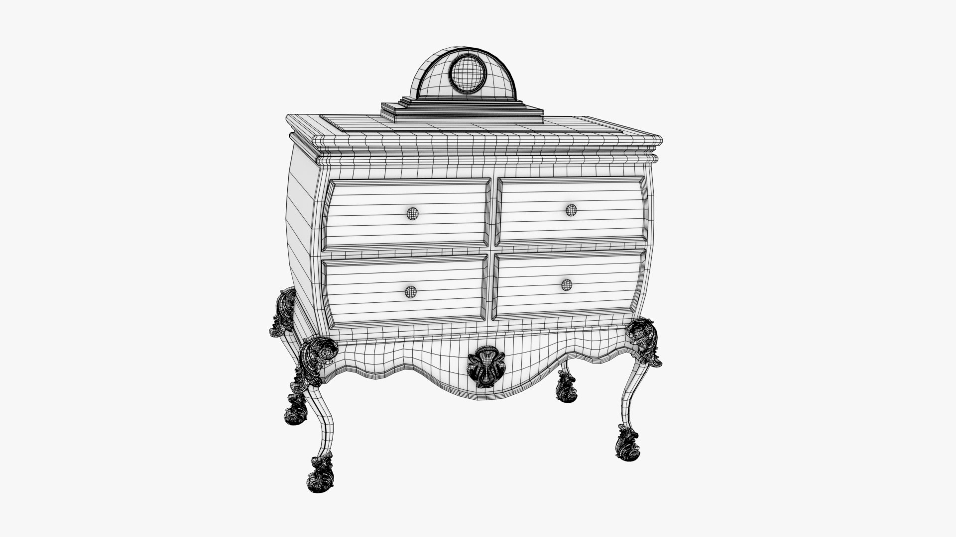 Antique Dresser model TurboSquid 1774255