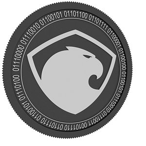 3D aragon black coin model