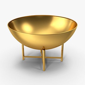Iron Fire Bowl Gold 3D model