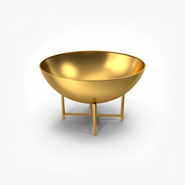 Iron Fire Bowl Gold 3D model