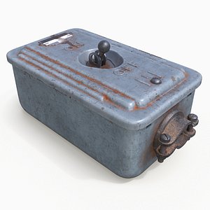 Vintage Start Stop Toggle Switch 3D model