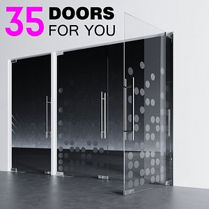 3D glass door model