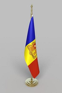 3d flag andorra model