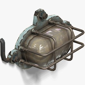 3D Bunker Wall Lamp - PBR Game Ready model