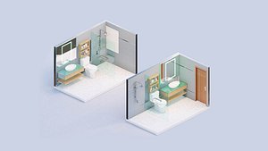 Contemporary Toilet Isometric view