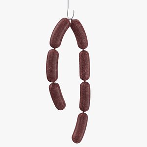 Sausages On Hook 02 3D Model