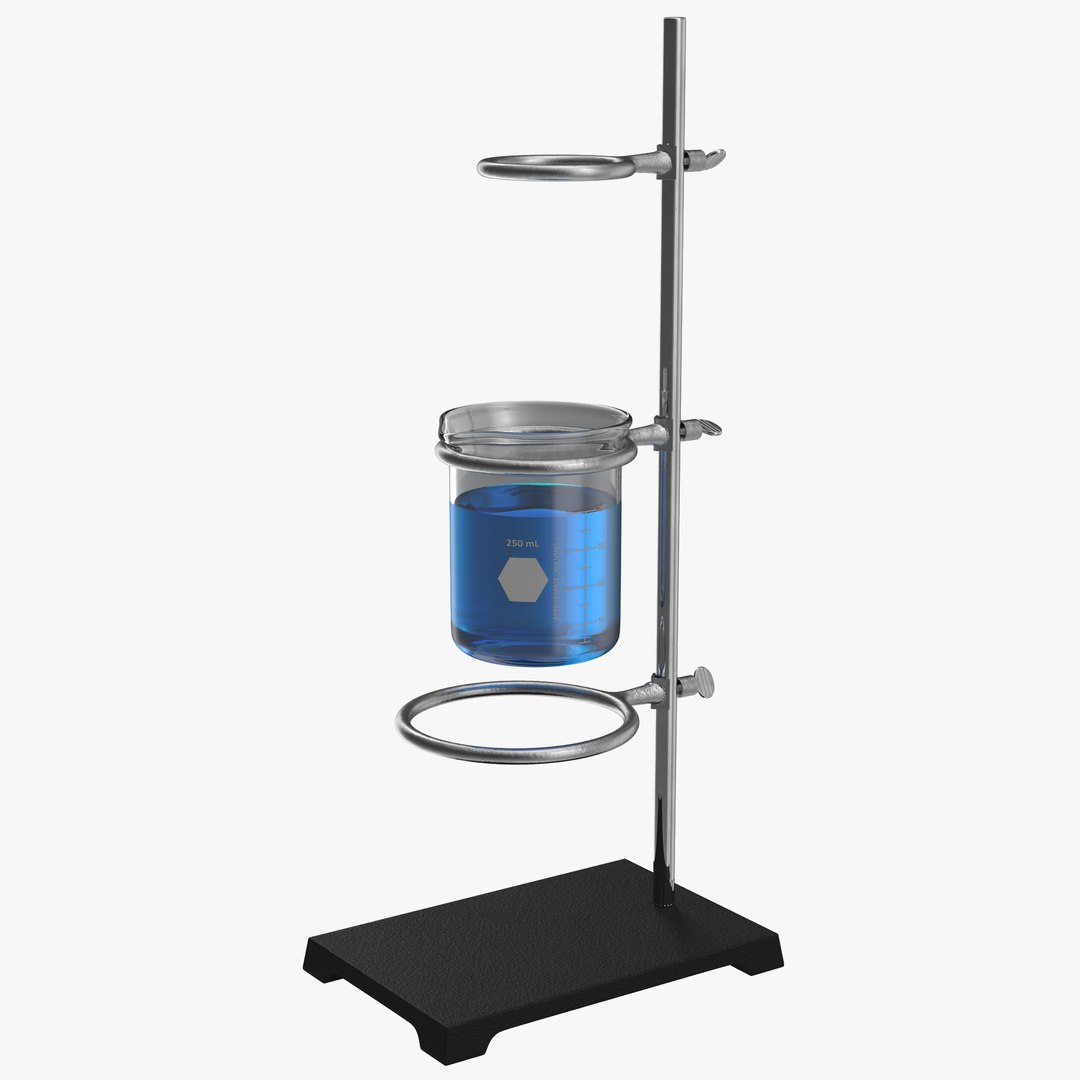 Ring Stand and Beaker 250ml 3D Model 3D model preview