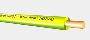 VD HO7V-U 450 750V 4 mm2 yellow green.max