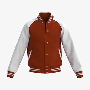 3D Male raglan varsity jacket