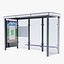 German Berlin Modern Bus Stop Shelter