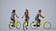 00286Masha001 - Adult Caucasian woman cycling through public space in casual summer attire