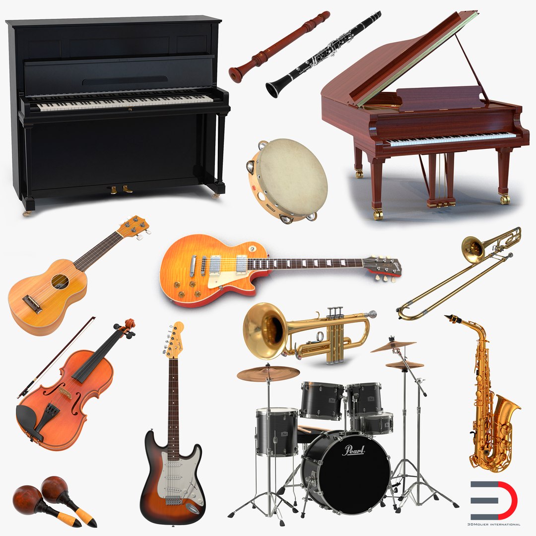 Musical Instruments Collection 2 3D model preview