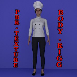 Kitchen Chef Female 3D