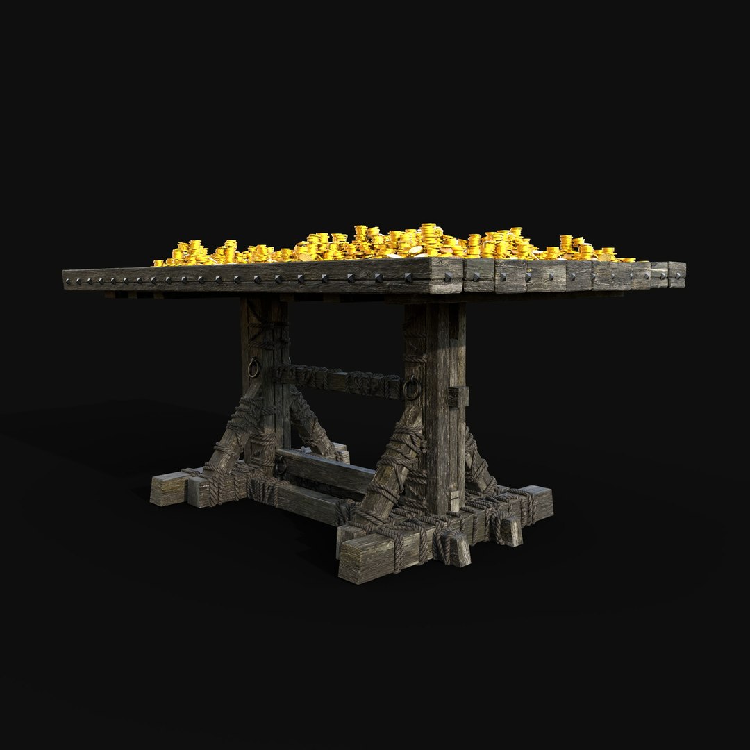 3D GOLD COINS TREASURE PILE MOUND TABLE QUEST LOOT PIRATE MEDIEVAL https://p.turbosquid.com/ts-thumb/t6/Tk2Y3Q/Vn/table_render3/jpg/1648136376/1920x1080/fit_q87/fa3206f4a23e33fde18fc850f26bdb2a22b120f8/table_render3.jpg
