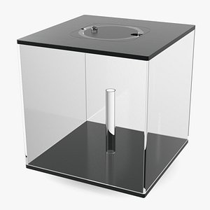 Black Fish Bowl Cube Empty 3D model