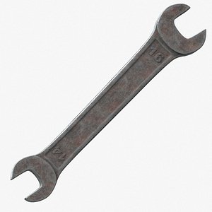 3D old rusty wrench model