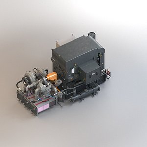 3D Compressor Package 3 Stage Centrifugal System with Gearbox Control Panel