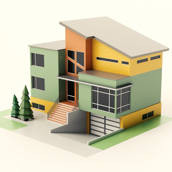 3D modern house 06 model
