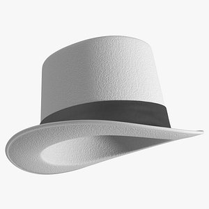 Wedding Costume Cylinder Hat White