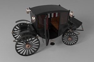3D realistic vintage luxury carriage