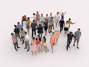 30x PEOPLE CASUAL VOL1 VOL2 SUMMER PEOPLE CROWDS Low-poly