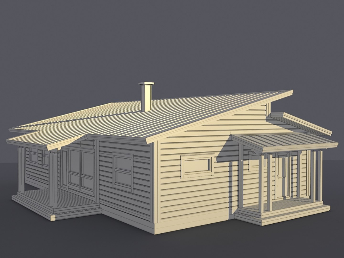 3d log house