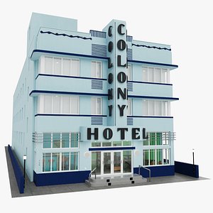 3D The Colony Hotel Miami Ocean Drive Art Deco