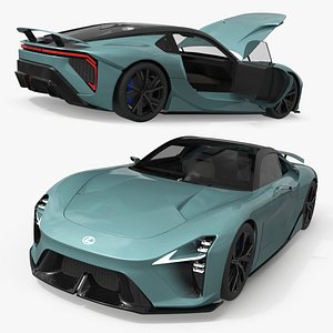 Lexus Sport Concept Car Vehicle Turquoise Rigged for Maya