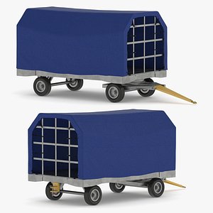 covered airport trailer 3D model