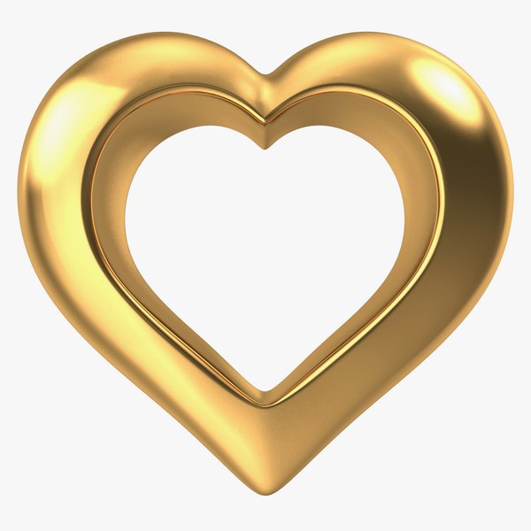 3d model heart gold v2